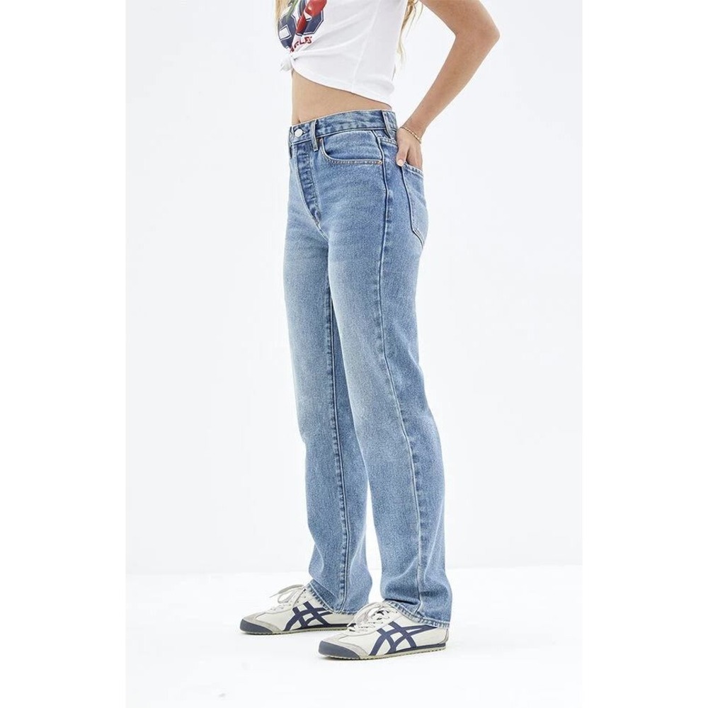 PacSun Dad Jeans 28 Blue Medium Wash High Rise Straight Leg Denim 90's Style